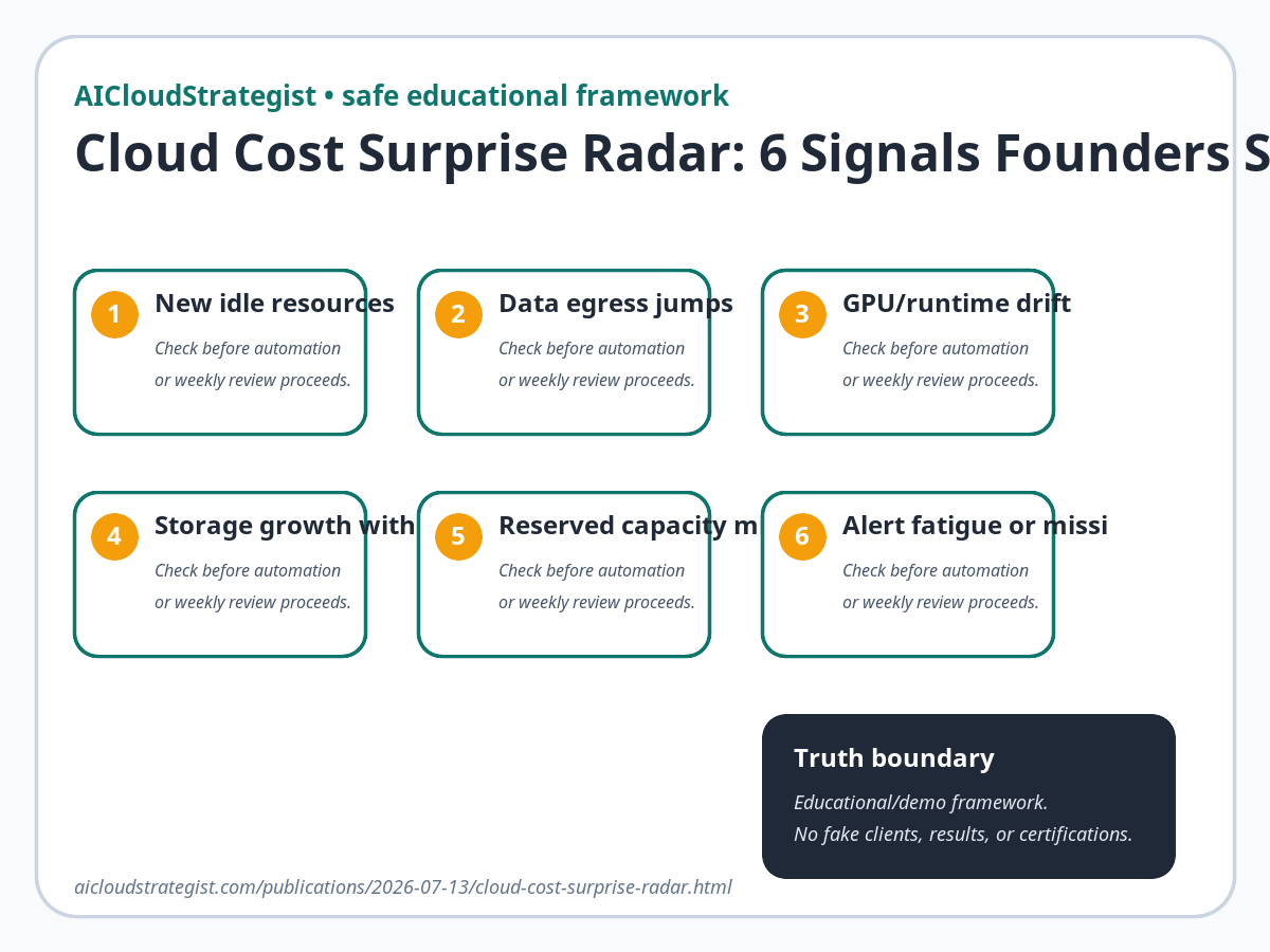 Infographic: Cloud Cost Surprise Radar: 6 Signals Founders Should Watch Weekly